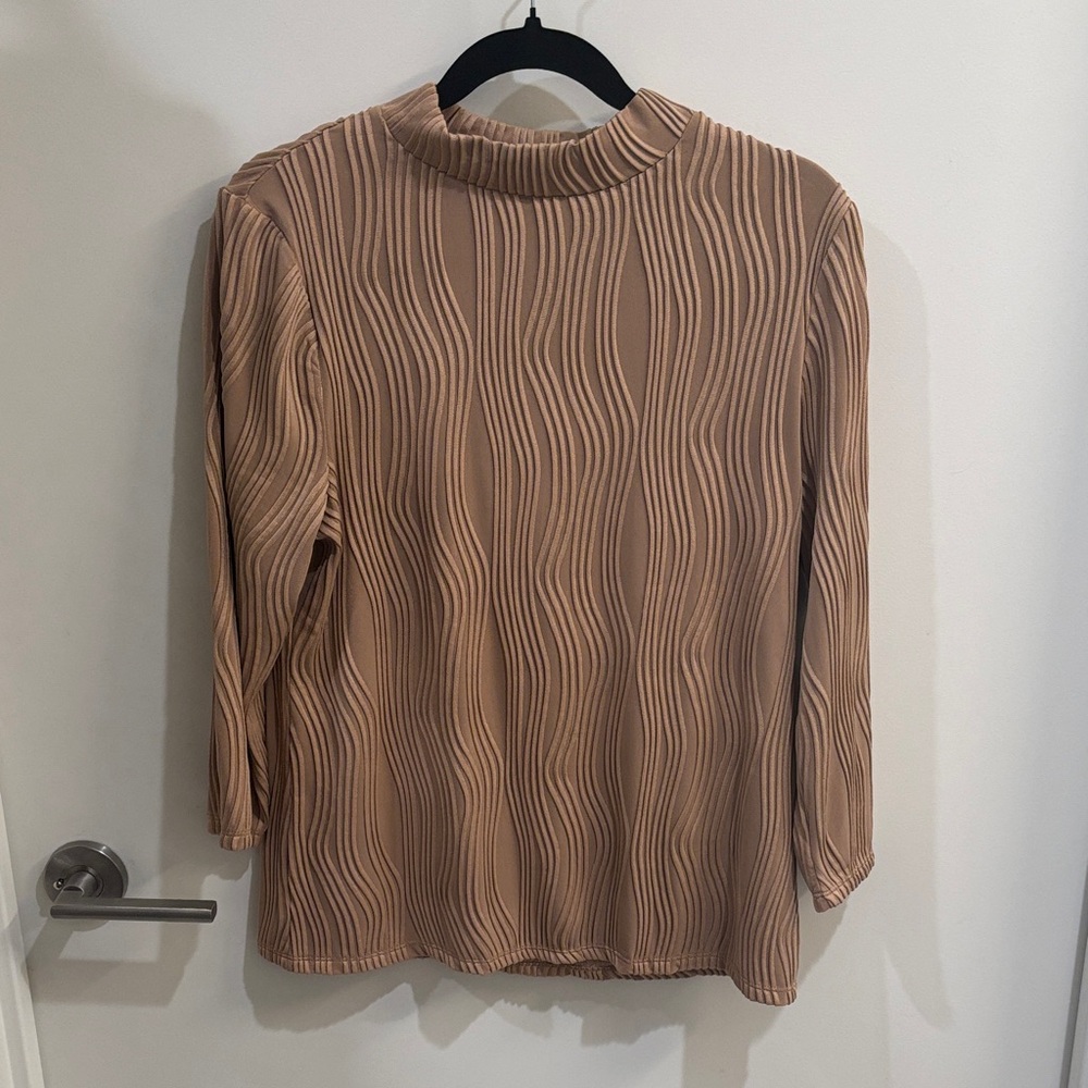 Robert Louis Textured Tan Blouse